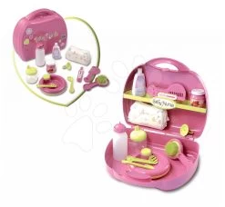 Tiefer Puppenwagen Für Shara Smoby Puppen Blau Und Wickelset Im Koffer Baby Nurse -Smoby 024395 c smoby prebalovaci set