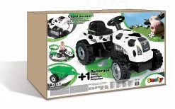 Trettraktor Bull Kleine Kuh Smoby Anhänger Weiss-schwarz -Smoby 033352 e smoby traktor