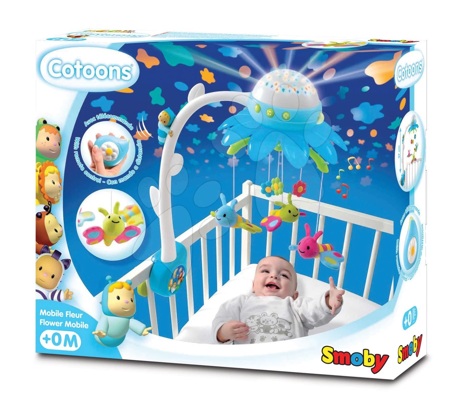 Karussell über Der Krippe Flower Cotoons Smoby Mit Schmetterlingen, Musik Und Licht Blau Ab 0 Monaten 8 Karussell über Der Krippe Flower Cotoons Smoby Mit Schmetterlingen, Musik Und Licht Blau Ab 0 Monaten – Bild 8