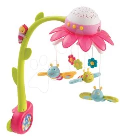 Karussell über Der Krippe Flower Cotoons Smoby Mit Schmetterlingen, Musik Und Licht Für Die Kleinsten Rosa -Smoby 110110 m2 smoby kolotoc nad postielkou