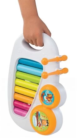 Set Lauflernhilfe Trott Cotoons 2v1 Smoby Grün Mit Würfeln, Licht Und Melodie Und Xylophon Mit Trommeln -Smoby 110500 d smoby xylofon