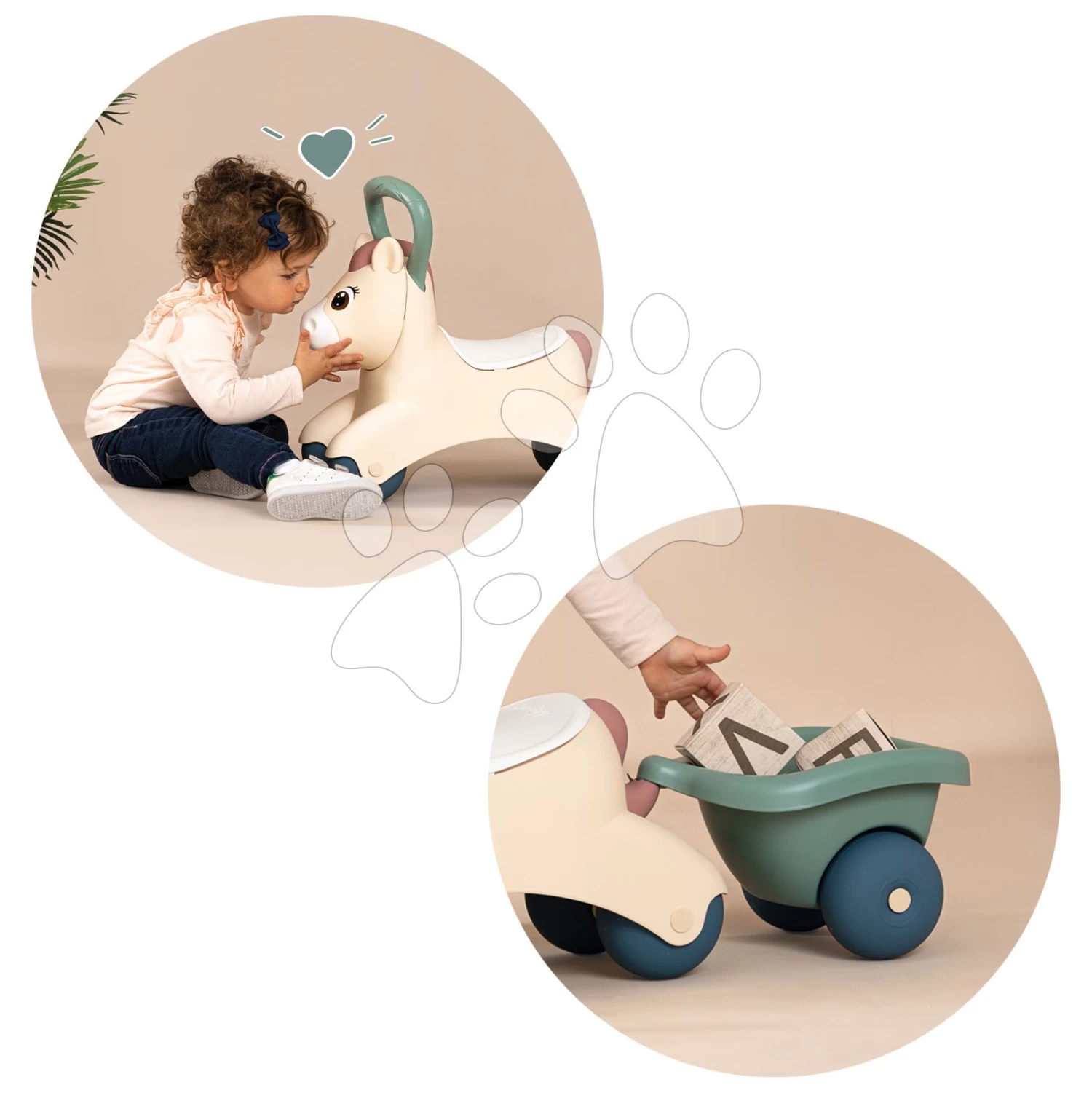Baby Pony Ride On Little Smoby Rutscher Mit Anhänger Ergonomisch Geformt Mit Großer Halterung Für Die Kleinsten Ab 12 Monaten SM140502 2 Baby Pony Ride On Little Smoby Rutscher Mit Anhänger Ergonomisch Geformt Mit Großer Halterung Für Die Kleinsten Ab 12 Monaten SM140502 – Bild 2