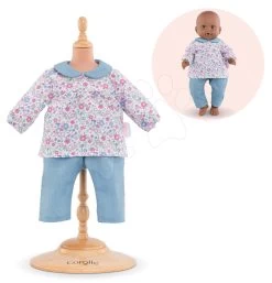 Set Puppenwagen Dreierkombination Powder Pink 3in1 Maxi Cosi&Quinny Smoby Und Eine Corolle-Puppe Mit Kleidern Und Einer Jacke -Smoby 140610 a corolle oblecenie