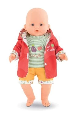 Set Puppenwagen Dreierkombination Powder Pink 3in1 Maxi Cosi&Quinny Smoby Und Eine Corolle-Puppe Mit Kleidern Und Einer Jacke -Smoby 141010 b corolle rain coat