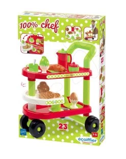 Küchenset Bon Appétit Chef Smoby Mit Kühlschrank Und Kaffeemaschine Und Frühstückswagen 100% Chef -Smoby 1612 e ecoiffier zmrzlinarsky vozik 1