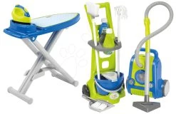 Set Klappküche Elektro Tefal Opencook Smoby Rot Mit Kaffeemaschine Und Kühlschrank Und Ein Reinigungswagen Mit Staubsauger Und Bügelbrett -Smoby 1767 a ecoiffier upratovaci set