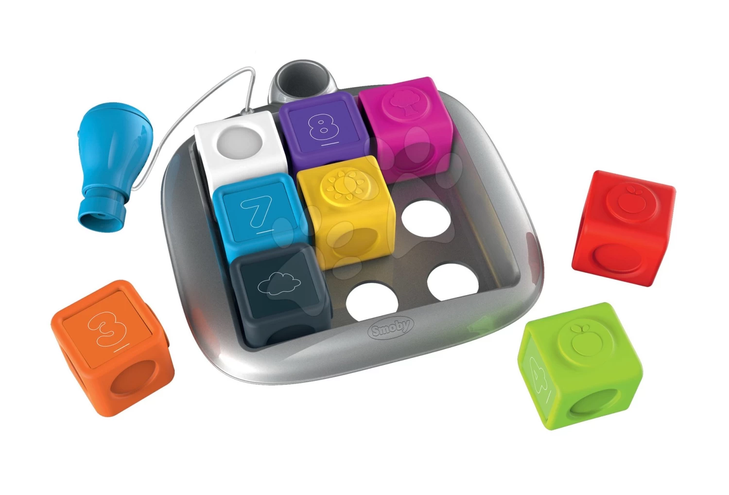 Set Interaktives Spiel Clever Cubes Smart Smoby Und Rutschfahrzeug Auto Bobby Car Neo Pink 2 Set Interaktives Spiel Clever Cubes Smart Smoby Und Rutschfahrzeug Auto Bobby Car Neo Pink – Bild 2
