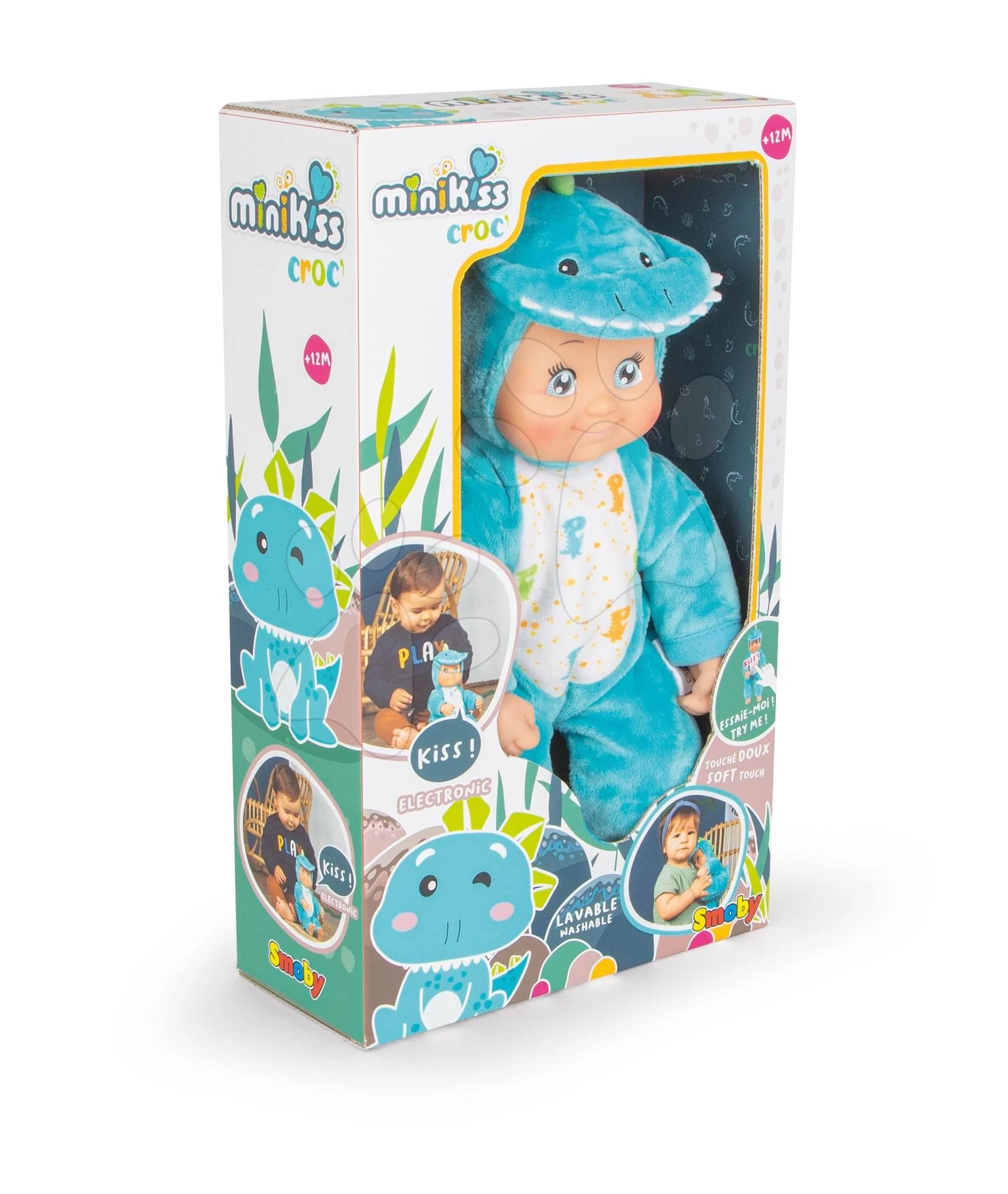 Puppe In Kostüm Dinosaurus Minikiss Croc Smoby Blau Mit Klängen ‚cmuk’ Mit Weichem Körper Ab 12 Monaten 6 Puppe In Kostüm Dinosaurus Minikiss Croc Smoby Blau Mit Klängen ‚cmuk’ Mit Weichem Körper Ab 12 Monaten – Bild 6