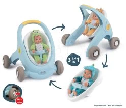 Set Didaktisches Tischlein Cotoons Smoby Mit Funktionen Blau Kinderwagen Und Lauflernhilfe 3in1 MiniKiss Mit Der Puppe -Smoby 210207 b smoby kocik 10