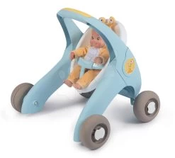 Set Didaktisches Tischlein Cotoons Smoby Mit Funktionen Blau Kinderwagen Und Lauflernhilfe 3in1 MiniKiss Mit Der Puppe -Smoby 210207 u smoby kocik 1