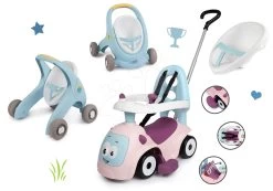 Set Lauflernwagen Und Kinderwagen Mit Bremse Croc Baby Walker Minikiss 3in1 Smoby Und Ein Rutscher In Pink Mit Rückenlehne -Smoby 210207set 10 smoby set 1