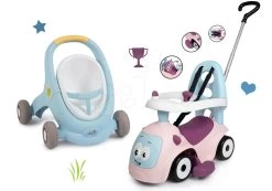 Set Lauflernwagen Und Kinderwagen Mit Bremse Croc Baby Walker Minikiss 3in1 Smoby Und Ein Rutscher In Pink Mit Rückenlehne -Smoby 210207set 10 smoby set 3