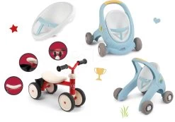 Set Lauflernwagen Und Kinderwagen Mit Bremse Croc Baby Walker Minikiss 3in1 Smoby Mit Rotem Rookie Rutscher -Smoby 210207set 7 smoby set 1