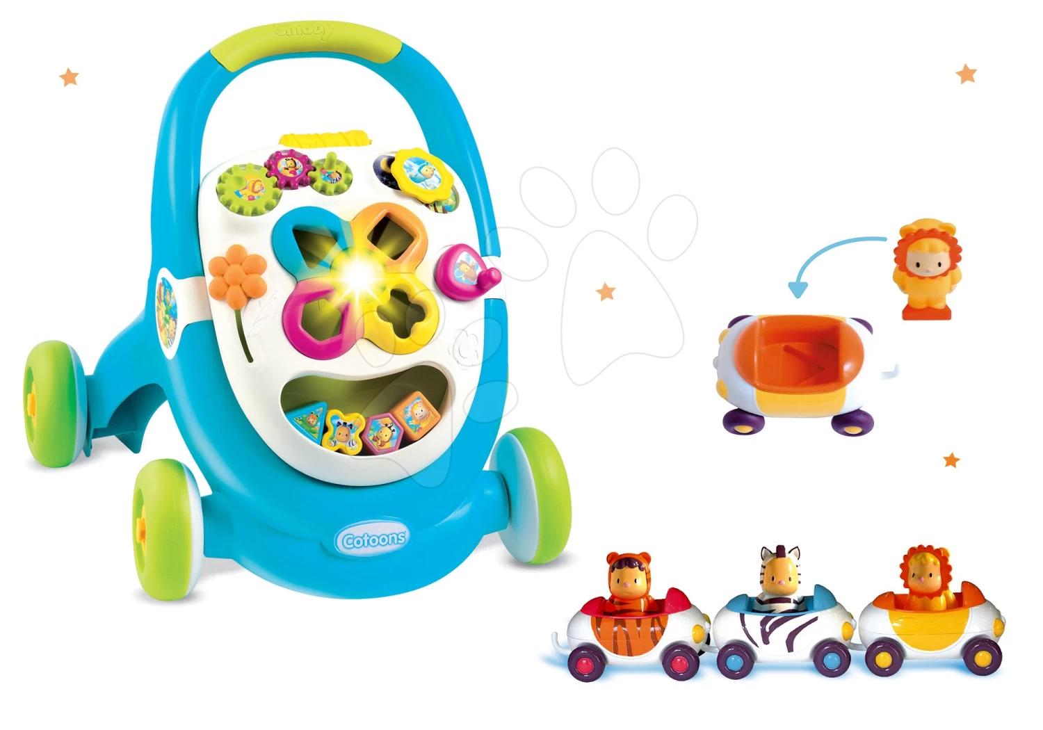 Set Lauflernhilfe Trott Cotoons 2v1 Smoby Grün Mit Würfeln, Licht Und Melodie Und Spielzeugautos 20 Set Lauflernhilfe Trott Cotoons 2v1 Smoby Grün Mit Würfeln, Licht Und Melodie Und Spielzeugautos – Bild 20