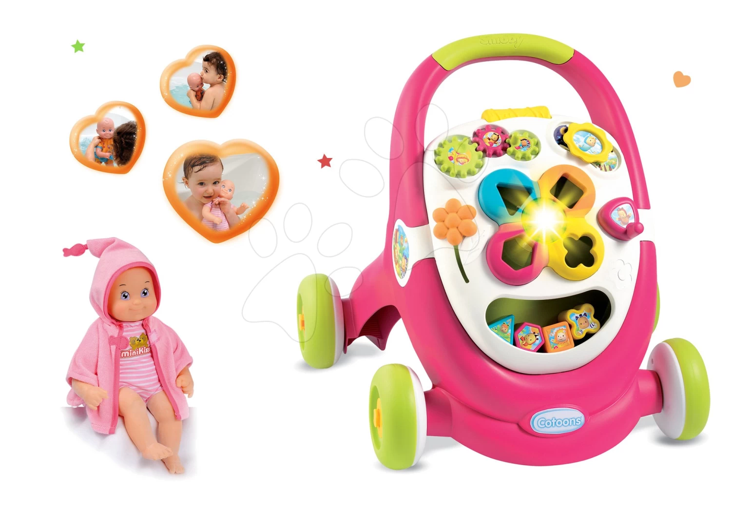 Set Lauflernhilfe Trott Cotoons 2v1 Smoby Grün Mit Würfeln, Licht Und Melodie Und Einer Puppe Mit Ton, Zum Schwimmen/Baden, 27 Cm 20 Set Lauflernhilfe Trott Cotoons 2v1 Smoby Grün Mit Würfeln, Licht Und Melodie Und Einer Puppe Mit Ton, Zum Schwimmen/Baden, 27 Cm – Bild 20