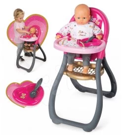 Set Puppenwagen Masha Und Einen Bären Für Smoby-Puppe Sport (58 Cm Griff), Esszimmerstuhl, Wiege Und Puppe Mit Kleid Ab 18 Monaten -Smoby 220310 a smoby stolicka
