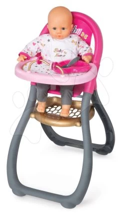 Set Puppenwagen Masha Und Einen Bären Für Smoby-Puppe Sport (58 Cm Griff), Esszimmerstuhl, Wiege Und Puppe Mit Kleid Ab 18 Monaten -Smoby 220310 b smoby stolicka
