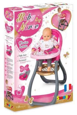 Set Puppenwagen Masha Und Einen Bären Für Smoby-Puppe Sport (58 Cm Griff), Esszimmerstuhl, Wiege Und Puppe Mit Kleid Ab 18 Monaten -Smoby 220310 e smoby stolicka