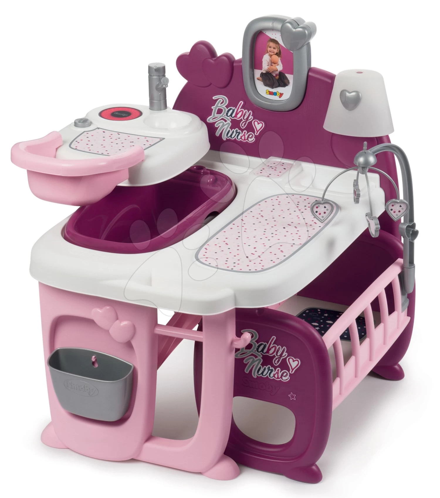 Puppenhaus-Set Violette Baby Nurse Large Doll's Play Center Smoby Und Buggy-Wagen Mit Puppe Und Ergonomischem Träger 2 Puppenhaus-Set Violette Baby Nurse Large Doll's Play Center Smoby Und Buggy-Wagen Mit Puppe Und Ergonomischem Träger – Bild 2