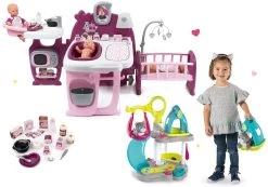 Violette Baby Nurse Large Doll's Play Center Smoby Und Ein Katzenhaus Mit Schaukel Und Rutsche -Smoby 220349set 33 smoby set 3