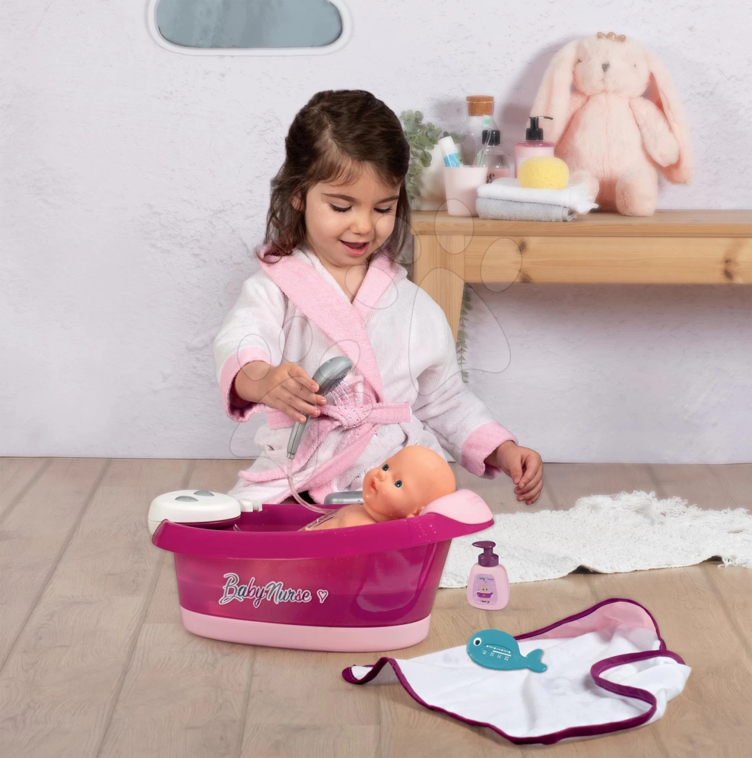 Set Tablett Mit Fließendem Wasser Elektronisch Violette Baby Nurse Smoby Und Eine Pflege-Ecke Mit Sound Und Licht Und Einer 30 Cm Großen Puppe 1 Set Tablett Mit Fließendem Wasser Elektronisch Violette Baby Nurse Smoby Und Eine Pflege-Ecke Mit Sound Und Licht Und Einer 30 Cm Großen Puppe