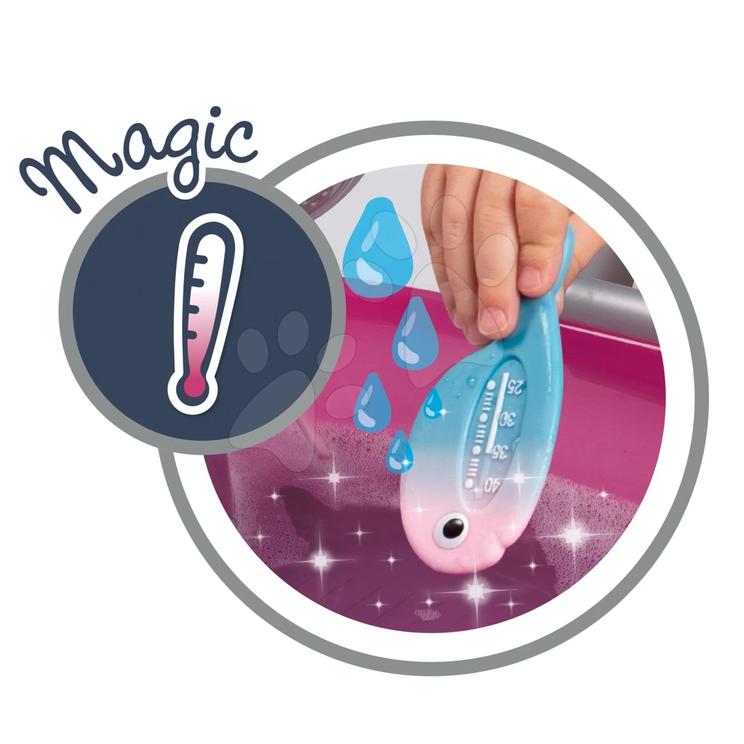 Set Badewanne Mit Fließendem Wasser Elektronisch Violette Baby Nurse Smoby Mit Puppen-Tragetasche Und Esszimmerstuhl 12 Set Badewanne Mit Fließendem Wasser Elektronisch Violette Baby Nurse Smoby Mit Puppen-Tragetasche Und Esszimmerstuhl – Bild 12