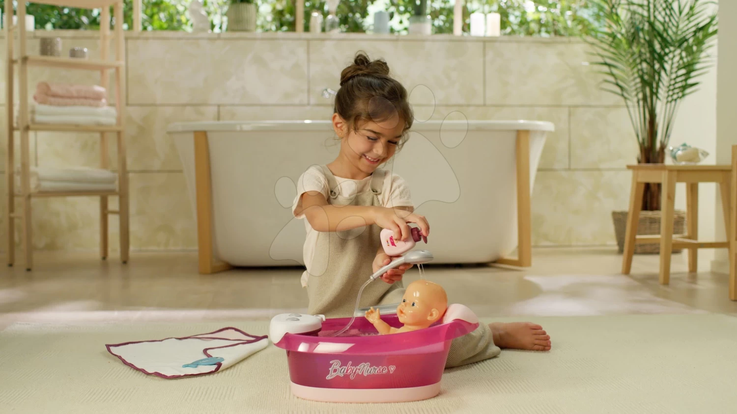 Set Badewanne Mit Fließendem Wasser Elektronisch Violette Baby Nurse Smoby Mit Tiefem Puppenwagen 2 Set Badewanne Mit Fließendem Wasser Elektronisch Violette Baby Nurse Smoby Mit Tiefem Puppenwagen – Bild 2