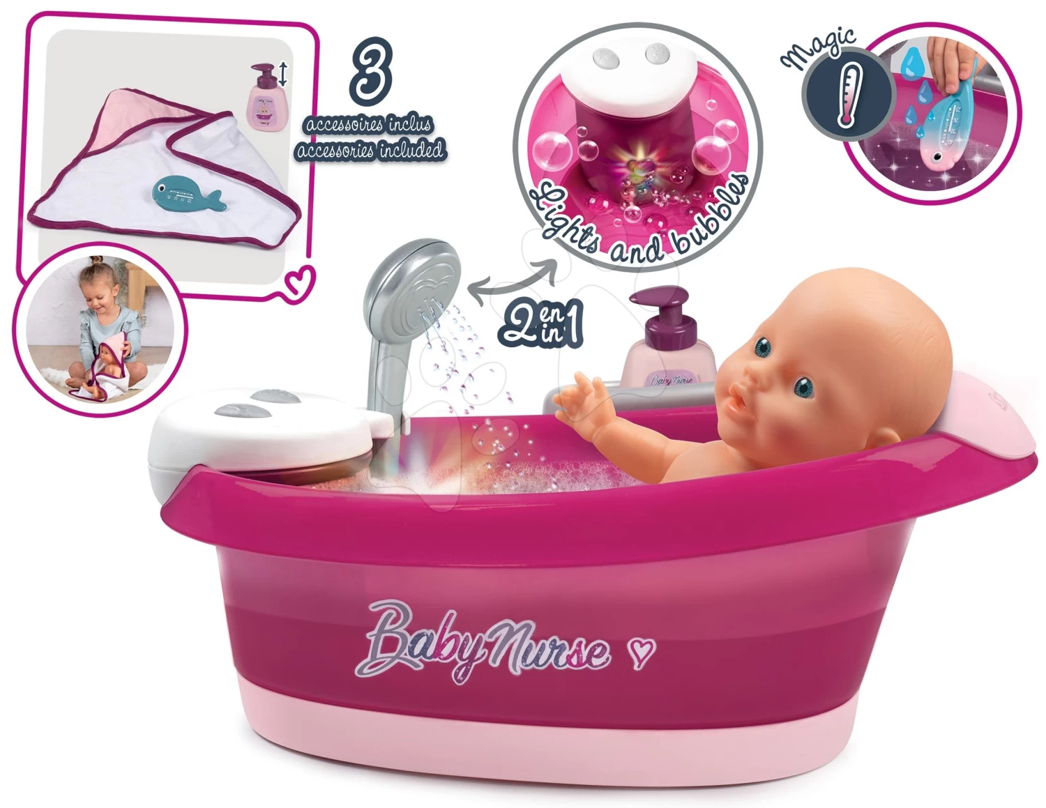 Set Badewanne Mit Fließendem Wasser Elektronisch Violette Baby Nurse Smoby Mit Tiefem Puppenwagen 1 Set Badewanne Mit Fließendem Wasser Elektronisch Violette Baby Nurse Smoby Mit Tiefem Puppenwagen