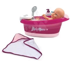 Wanne Mit Fließendem Wasser Elektronisch Violette Baby Nurse Smoby Mit Jacuzzi-Badewanne Und LED-Beleuchtung Für 42 Cm Große Puppe -Smoby 220362 r smoby vanicka