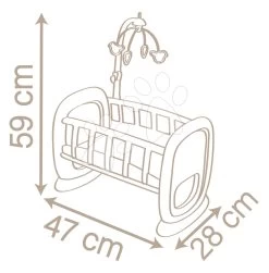 Wiege Mit Karussell Baby´s Cot Natur D'Amour Baby Nurse Smoby Für 42 Cm Puppe Ab 18 Monaten SM220372 -Smoby 220372 k smoby koliska