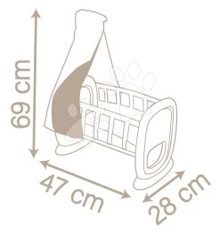 Wiege Mit Stoffhimmel Cradle Natur D'Amour Baby Nurse Smoby Für 42 Cm Puppe Ab 18 Monaten -Smoby 220373 h smoby koliska