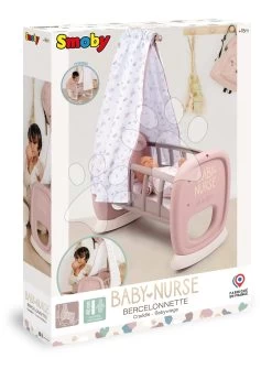 Wiege Mit Stoffhimmel Cradle Natur D'Amour Baby Nurse Smoby Für 42 Cm Puppe Ab 18 Monaten -Smoby 220373 i smoby koliska