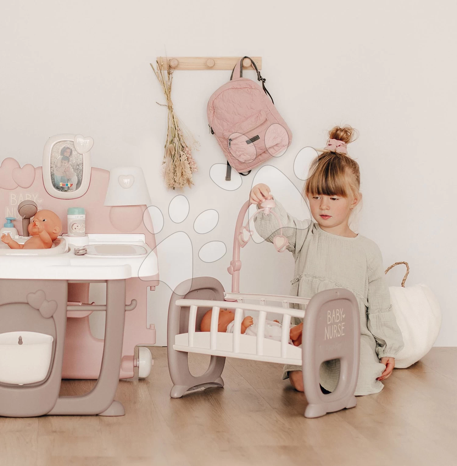 Set Spielhaus Für Die Puppe Large Doll's Play Center Natur D'Amour Baby Nurse Smoby Und Eine Elektronische Küche Mit Waschmaschine Und Staubsauger 220376-12 14 Set Spielhaus Für Die Puppe Large Doll's Play Center Natur D'Amour Baby Nurse Smoby Und Eine Elektronische Küche Mit Waschmaschine Und Staubsauger 220376-12 – Bild 14