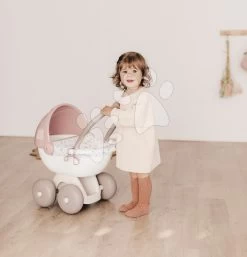 Kinderwagen Mit Textilien Natur D'Amour Baby Nurse Smoby Für Eine 42 Cm Große Puppe Mit Einem 55 Cm Hohen Ergonomischen Griff Ab 18 Monaten SM220377 -Smoby 220377 g smoby kocike