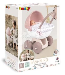 Kinderwagen Mit Textilien Natur D'Amour Baby Nurse Smoby Für Eine 42 Cm Große Puppe Mit Einem 55 Cm Hohen Ergonomischen Griff Ab 18 Monaten SM220377 -Smoby 220377 i smoby kocik