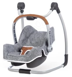 Puppenwagen-Set DeLuxe Pastell Maxi Cosi&Quinny Sport Grey 3in1 Smoby Und Stuhl Autositz Und Schaukel Mit Pflege -Smoby 240214 c smoby 3kombinacia 2