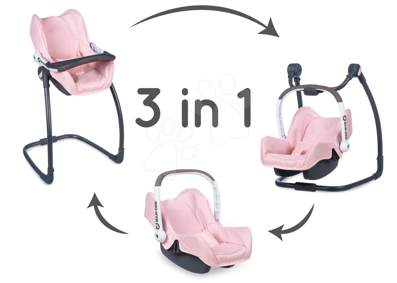 Set Esszimmerstuhl Mit Autositz Und Schaukel Powder Pink Maxi Cosi&Quinny Smoby Und Baby Nurse Puppe Mit Krippe 4 Set Esszimmerstuhl Mit Autositz Und Schaukel Powder Pink Maxi Cosi&Quinny Smoby Und Baby Nurse Puppe Mit Krippe – Bild 4