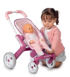 Puppenwagen Mit Lenkrädern Violette Baby Nurse Smoby Für Puppen (Griff 54 Cm) Ab 18 Monaten