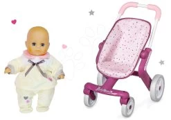 Puppenwagenset Mit Lenkrollen Baby Nurse Smoby Und Eine Puppe Als Geschenk -Smoby 251203set 1 b smoby set