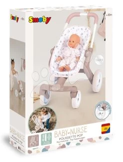 Sportwagen Mit Textilbezug Pop Pushchair Natur D'Amour Baby Nurse Smoby Mit Schwenkrädern Für Eine 42 Cm Große Puppe, Griffhöhe 54 Cm Ab 18 Monaten SM251218 -Smoby 251218 j smoby kocik
