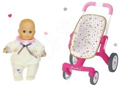 Puppenwagenset Mit Lenkrollen Baby Nurse Smoby Und Eine Puppe Als Geschenk -Smoby 251223set 1 b smoby set