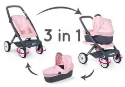 Set Kinderwagen Dreierkombination Powder Pink 3in1 Maxi Cosi&Quinny Smoby Mit Einem Kinderwagen Für Zwillinge -Smoby 253117 a smoby kocik 5