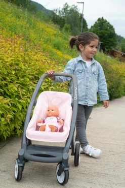 Set Kinderwagen Dreierkombination Powder Pink 3in1 Maxi Cosi & Quinny Smoby Mit Puppe Und Zubehör -Smoby 253117 o smoby kocik 1
