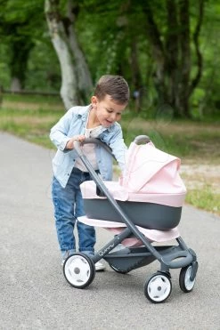 Puppenwagen Dreierkombination Powder Pink 3in1 Maxi Cosi & Quinny Smoby Tiefe Und Sportliche Und Tragbare Krippe Für 42 Cm Große Puppe -Smoby 253117 u smoby kocik