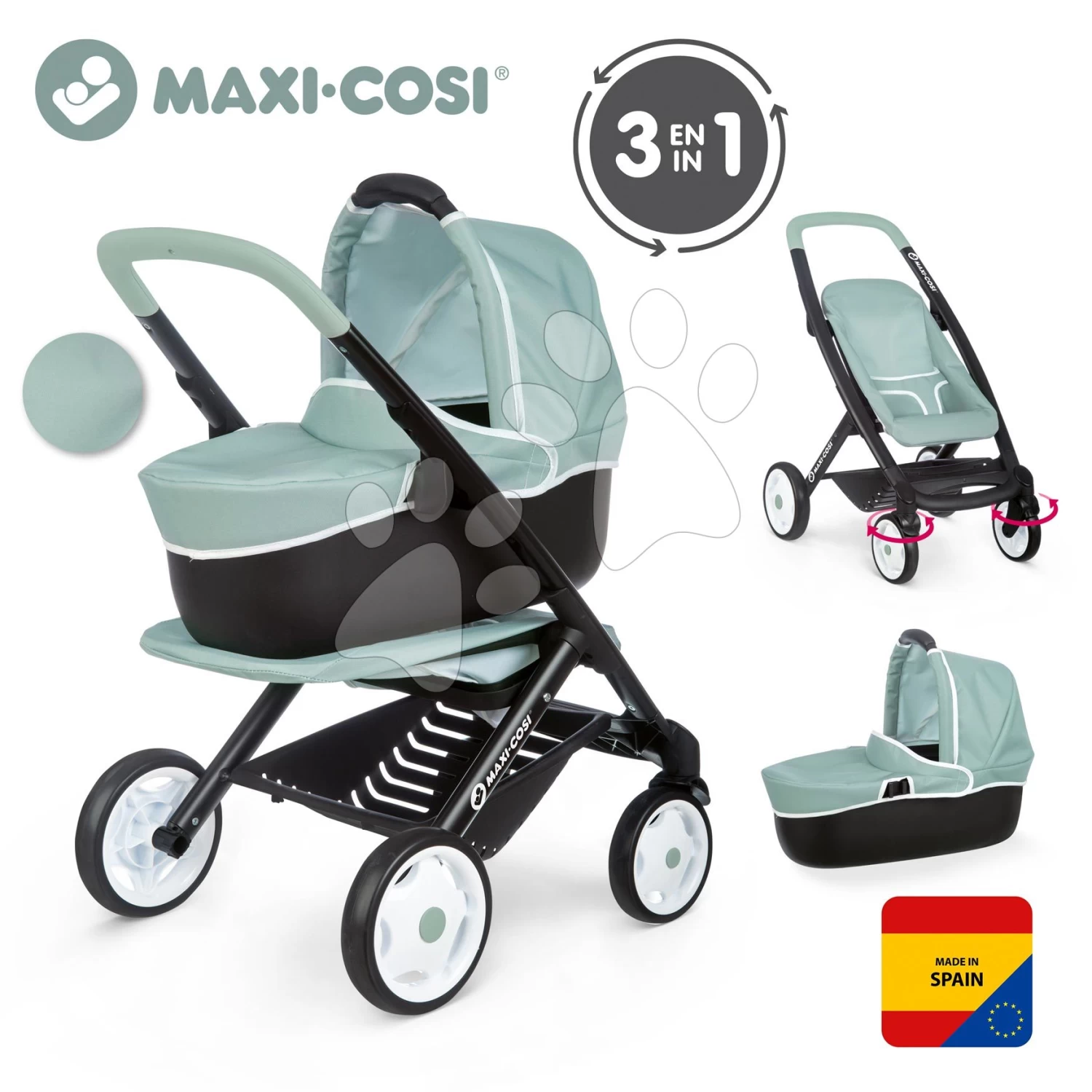 Set Elektronische Küche Mit Waschmaschine Und Bügelbrett Tefal Cleaning Kitchen 360° Smoby Und Ein Kinderwagen Dreifachkombination Maxi Cosi Mit Einem Stuhl, Einem Autositz Und Einer Schaukel SM311050-6 4 Set Elektronische Küche Mit Waschmaschine Und Bügelbrett Tefal Cleaning Kitchen 360° Smoby Und Ein Kinderwagen Dreifachkombination Maxi Cosi Mit Einem Stuhl, Einem Autositz Und Einer Schaukel SM311050-6 – Bild 4