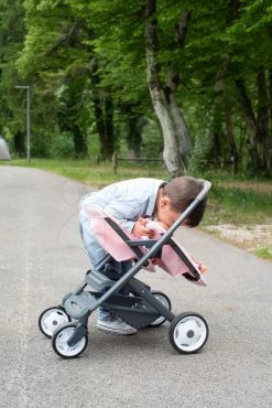 Puppenwagen Für Zwillinge Powder Pink Maxi Cosi&Quinny Smoby Mit Sicherheitsgurt Für 42 Cm Große Puppen -Smoby 253217 g smoby kocik 1