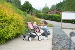 Puppenwagen Für Zwillinge Powder Pink Maxi Cosi&Quinny Smoby Mit Sicherheitsgurt Für 42 Cm Große Puppen -Smoby 253217 h smoby kocik