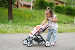 Puppenwagen Für Zwillinge Powder Pink Maxi Cosi&Quinny Smoby Mit Sicherheitsgurt Für 42 Cm Große Puppen -Smoby 253217 n smoby kocik 1