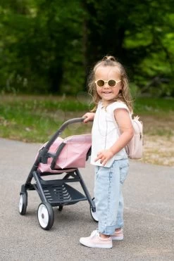 Puppenwagen Für Zwillinge Powder Pink Maxi Cosi&Quinny Smoby Mit Sicherheitsgurt Für 42 Cm Große Puppen -Smoby 253217 q smoby kocik