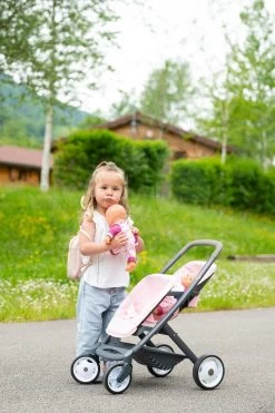Puppenwagen Für Zwillinge Powder Pink Maxi Cosi&Quinny Smoby Mit Sicherheitsgurt Für 42 Cm Große Puppen -Smoby 253217 r smoby kocik